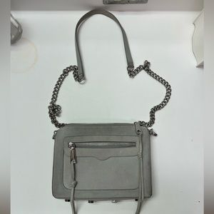Rebecca Minkoff Suede Avery Crossbody Bag- Grey